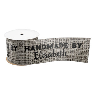 Burlap Handmade By Add Name Fabric Labels To Cut Satin Ribbon