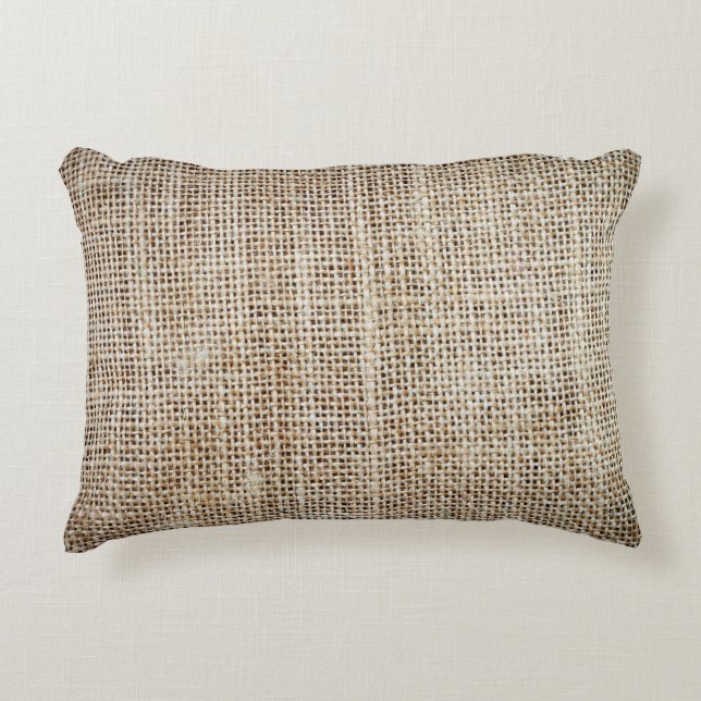 Burlap Hessian Background Texture Decorative Cushion (Front)