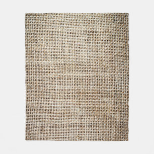 Burlap Hessian Background Texture Fleece Blanket