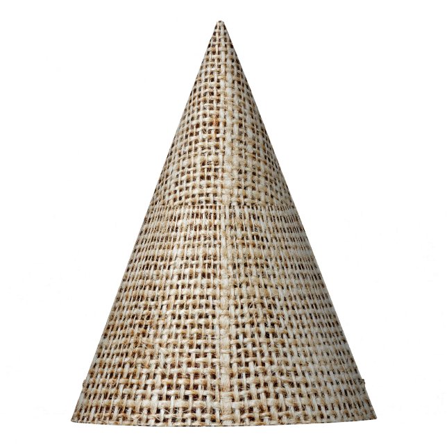 Burlap Hessian Background Texture Party Hat (Front)