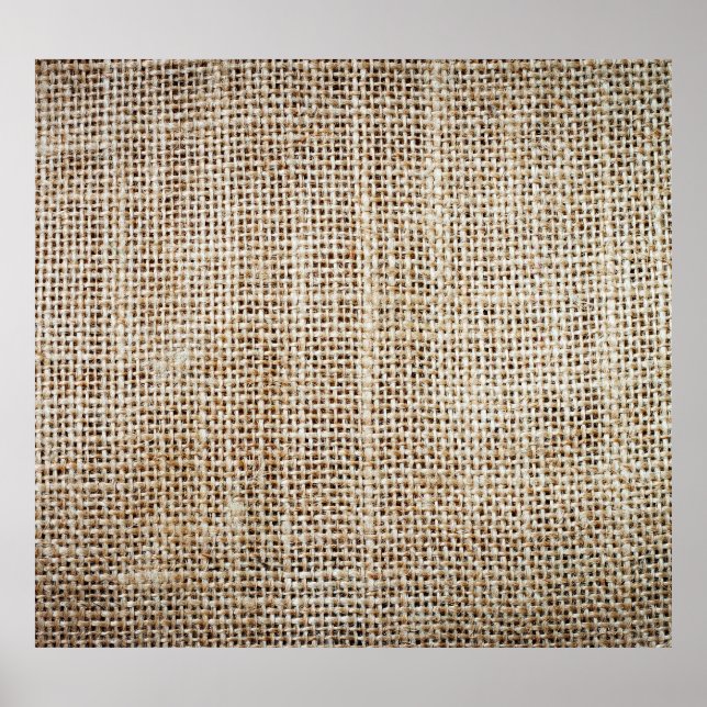 Burlap Hessian Background Texture Poster (Front)