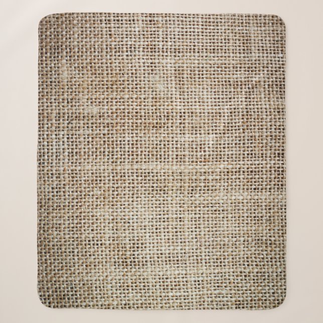 Burlap Hessian Background Texture Sherpa Blanket (Front)