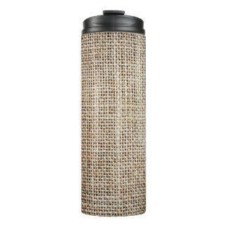 Burlap Hessian Background Texture Thermal Tumbler