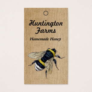 Burlap Honey Bee Price Tag