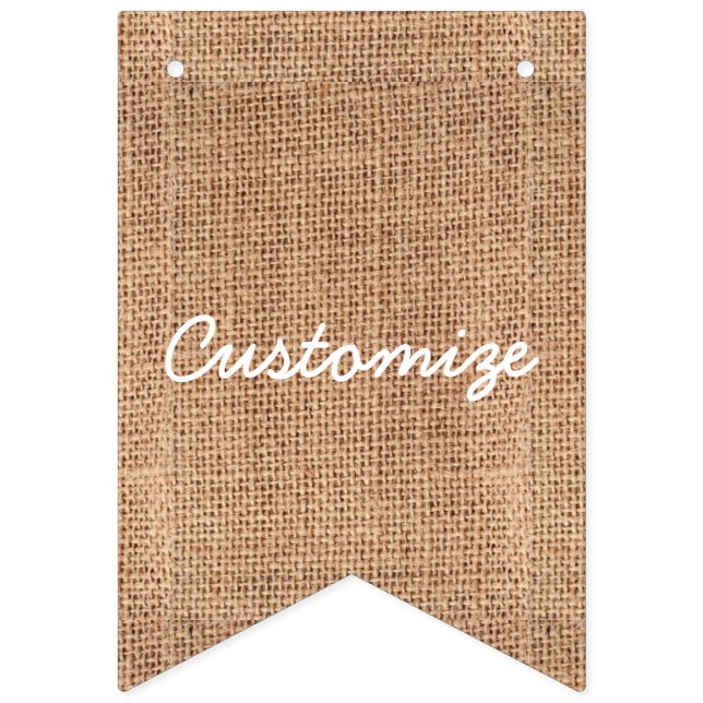 Burlap Jute Bunting Customise (First Flag)
