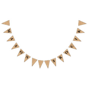 Burlap Jute Bunting "Names" Wedding Bunting