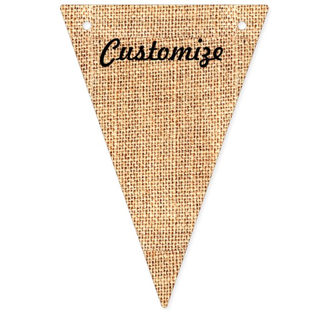 Burlap Jute Bunting Triangle Flag Party Banner (First Flag)