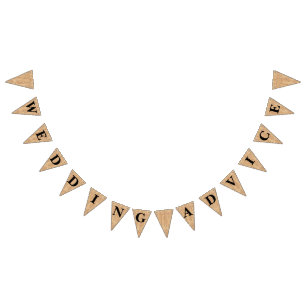 Burlap Jute Bunting "Wedding Advice" Bunting