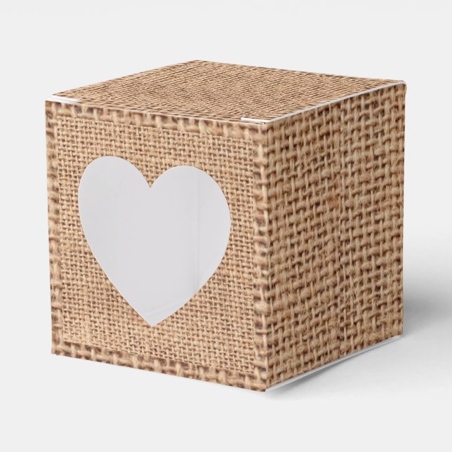 Burlap Jute Favour Box (Front Side)