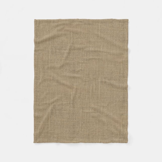 Burlap Jute Sacking Fleece Blanket (Front)