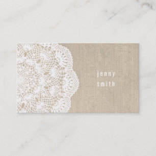 Burlap & Lace Doily Fashion Business Cards