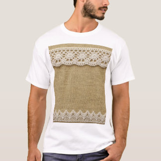 Burlap, lace fabric texture. T-Shirt