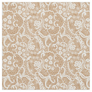 Burlap & Lace Fantasy Design Fabric Material