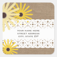 Burlap & Lace Inspired Black Eyed Susans Address