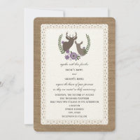 Burlap + Lace Inspired Purple Floral Buck + Doe