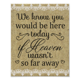 Burlap & Lace Memorial Wedding Print