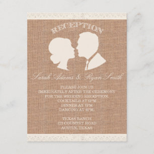 Burlap & Lace Print Reception Invitation