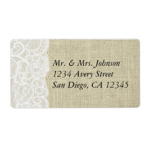 Burlap & Lace Romantic Country Address Labels