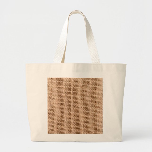 Burlap Large Tote Bag (Front)