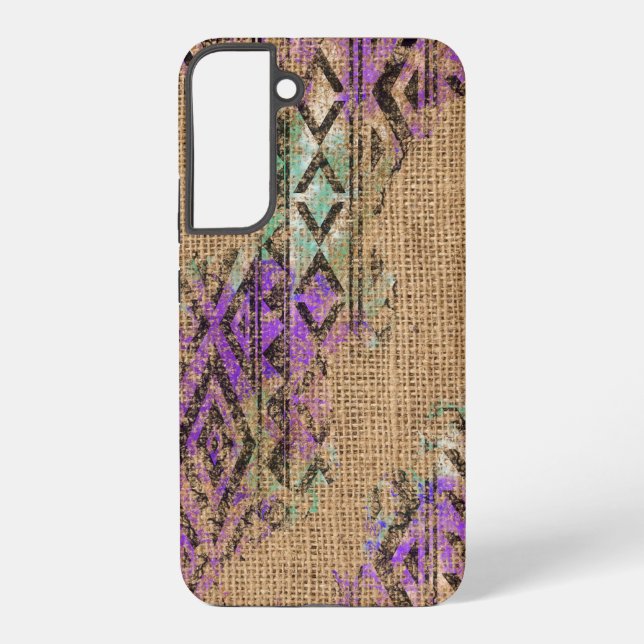 Burlap-Look Bohemian Inspired Phone Case (Back)