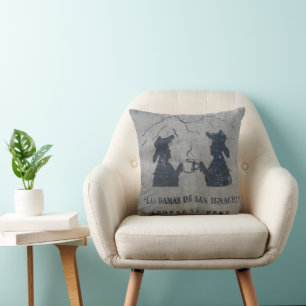 BURLAP (LOOK) COFFEE LOVER PERU BREW Throw Pillow