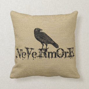 Burlap look Halloween Pillow