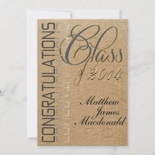 Burlap Mirror Formal Graduation Invitation