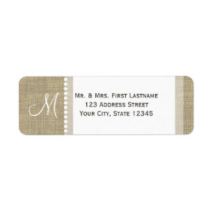 Burlap Monogram Hearts