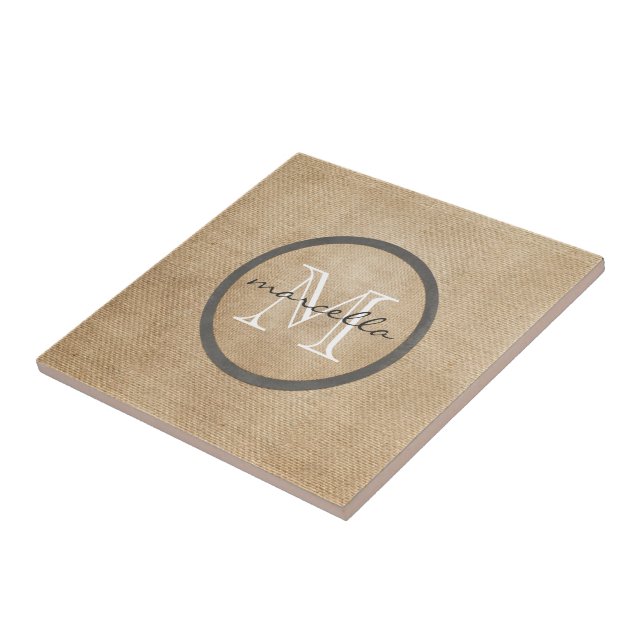 Burlap Monogram Tile (Side)