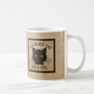 Burlap Old Black CAt Bar and Grill Coffee Mug