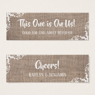 Burlap & Ornate Corners w/ Script, Drink Tickets