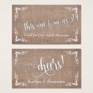 Burlap & Ornate Corners w/ Script, Drink Tickets