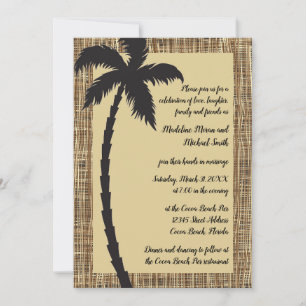 Burlap Palm Tree - Wedding Invitation