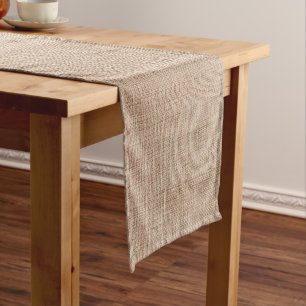 Burlap Print Long Table Runner