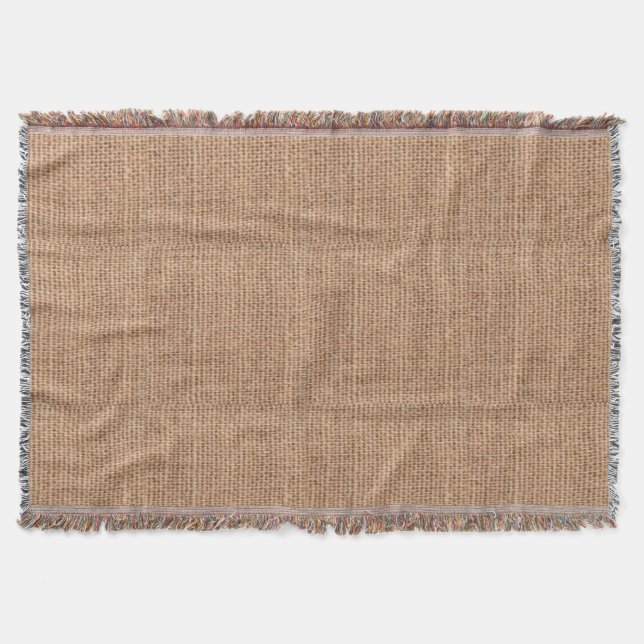 Burlap Print Throw Blanket (Front)