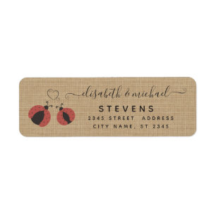 Burlap rustic romantic ladybugs in love wedding