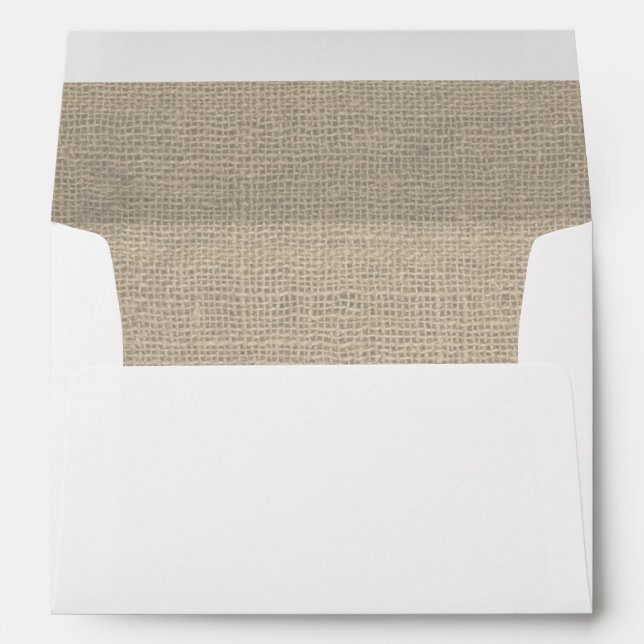 Burlap Rustic Wedding Envelope - Address on Back (Back (Bottom))