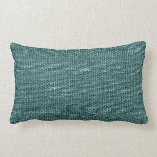 Burlap Simple Teal Lumbar Cushion