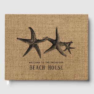 Burlap Starfish Family Beach House Guest Book
