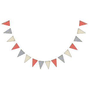 Burlap stars and stripes patriotic bunting 