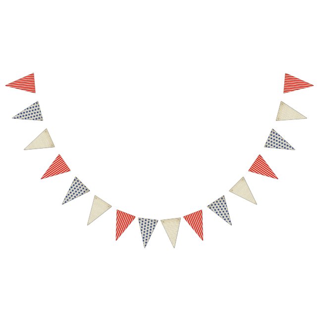 Burlap stars and stripes patriotic bunting  (All)