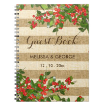 Burlap Stripes and Christmas Yaupon Holly