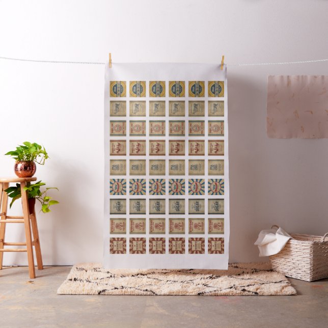 Burlap Style Feed Sack Pillow Fabric 5"x5" (In Situ)