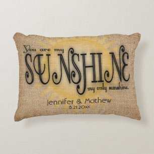 Burlap Sunshine Rustic Wedding Decorative Cushion