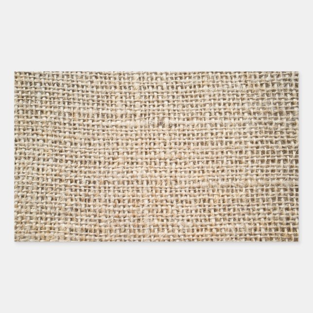 Burlap texture rectangular sticker (Front)