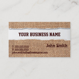 Burlap Texture Ripped Business Card