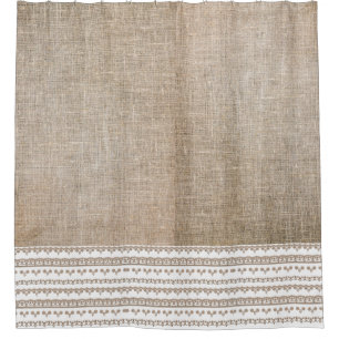 Burlap & Trim Shower Curtain