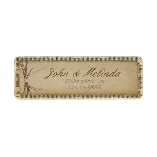 Burlap, Twigs and Twine ID132 Return Address Label