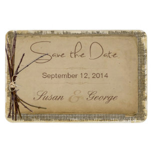Burlap, Twigs and Twine Save the Date Magnet