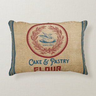 Burlap Vintage Cake Pastry Flour Sack Decorative Cushion